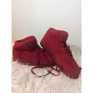 Nike Air Force 1 Mid Red October triple gym red suade